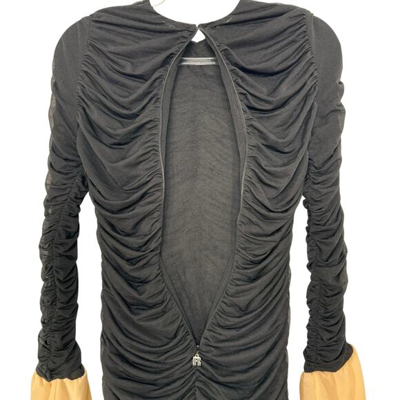 NWT Rotate Birger Christensen Ruched Long Sleeve Mini Dress Black Party Size 4 - Picture 9 of 16